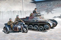 13556  техника и вооружение  German Panzer I Ausf.B &amp; Motorcycle Zündapp KS750 w/sidecar  (1:35) 8809845381785