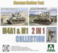 2205W  техника и вооружение  Sherman² Box: M4A1(76w)HVSS + M1 Super Sherman + USTank Crewman  (1:35) 4897051423485