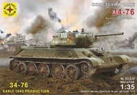 303529 техника и вооружение  Советский Танк-34-76 выпуск начала 1943 г. (1:35) 4607061767543