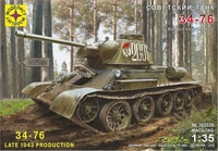 303530  техника и вооружение  Советский Танк-34-76 выпуск конца 1943г.  (1:35) 4607061767581