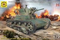 307269  техника и вооружение  Советский легкий танк Танк-26 обр. 1933 г.с поручневой антенной (1:72) 4610083990097