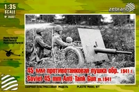 35001  техника и вооружение  Противотанковая пушка обр. 45 мм 1941г.  (1:35) 2000000103112