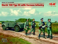 35504  техника и вооружение  Horch 108 typ 40 с пехотой   (1:35) 2000000079554