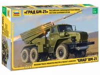 3655  техника и вооружение  Российская самоходная РСЗО "Град" БМ-21  (1:35) 4600327036551