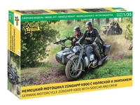 3717  техника и вооружение  Немецкий мотоцикл Zündapp K800 с коляской и экипажем  (1:35) 4600327037176