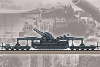 82961  техника и вооружение  German KARL-Geraet 040/041 on Railway Transport Carrier  (1:72) 6939319229618