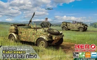 H35005  техника и вооружение  German PKW Typ k1 Kübelwagen Type 82 2 in 1 + MG34  (1:35) 4710207350056
