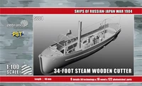 S004  флот  34-футовый паровой катер тип А 1904г. (3D + деревянные детали + фототравление)  (1:100) 2000002182795