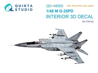 QD+48560  декали  3D Декаль интерьера кабины М-25ПД (ICM) (с 3D-печатными деталями)  (1:48) 2000002208273