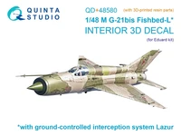 QD+48580  декали  3D Интерьер кабины М-21БИС ранний (с системой Лазурь-М) (Eduard) (с 3D)  (1:48) 2000002208310