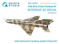 QD+48581  декали  3D Иинтерьер кабины М&amp;Г-21БИС поздний (с системой Полет-ОИ) (Eduard) (с 3D) (1:48) 2000002208327
