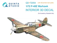 QD+72054  декали  3D интерьер кабины P-40E Warhawk (Academy/Моделист) (с 3D деталями)  (1:72) 2000002201588