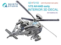 QD+72152  декали  3D Декаль интерьера кабины AH-64D early (Academy) (с 3D-печатными деталями) (1:72) 2000002208419