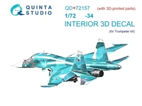 QD+72157  декали  3D Декаль интерьера кабины С-34 (Trumpeter) (с 3D-печатными деталями)  (1:72) 2000002169239