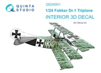 QD24001  декали  3D Декаль интерьера Fokker Dr.1 (Meng)  (1:24) 2000002053163