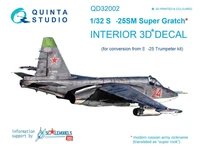 QD32002  декали  3D Декаль интерьера кабины С-25SM (Trumpeter)  (1:32) 2000000163567