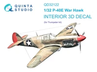 QD32122  декали  3D Декаль интерьера кабины P-40E War Hawk (Trumpeter)  (1:32) 2000002153542