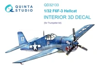 QD32133  декали  3D Декаль интерьера кабины F6F-3 Hellcat (Trumpeter)  (1:32) 2000002137788