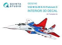QD32142  декали  3D Декаль интерьера M&amp;G-29 9-13 (Trumpeter)  (1:32) 2000002053095