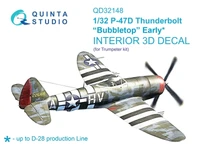 QD32148  декали  3D Декаль интерьера кабины P-47D Thunderbolt "Bubbletop" early (Trumpeter)  (1:32) 2000002137801