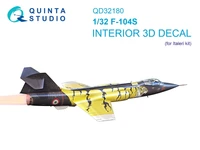 QD32180  декали  3D Декаль интерьера кабины F-104S (Italeri)  (1:32) 2000002169604