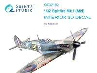 QD32192  декали  3D Декаль интерьера кабины Spitfire Mk.I mid. (Kotare)  (1:32) 2000002137825