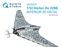 QD32254  декали  3D Декаль интерьера кабины Horten Ho 229B (Takom)  (1:32) 2000002191537