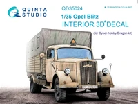 QD35024  декали  3D Декаль интерьера кабины Opel Blitz (Dragon)  (1:35) 2000000255699