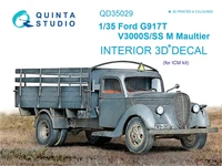 QD35029  декали  3D Декаль интерьера кабины Ford G917T / v3000s (ICM)  (1:35) 4580702134273