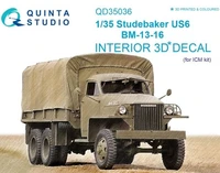 QD35036  декали  3D Декаль интерьера кабины Studebaker US6 (ICM)  (1:35) 2000000225173