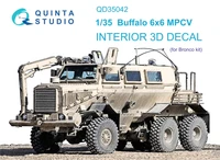 QD35042  декали  3D Декаль интерьера кабины Buffalo 6X6 MPCV (Bronco)  (1:35) 2000002053118