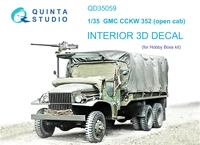 QD35059  декали  3D Декаль интерьера GMC CCKW 352 Open Cab (HobbyBoss)  (1:35) 2000002119678