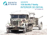 QD35078  декали  3D Декаль интерьера кабины Sd.Kfz.7 family (Trumpeter)  (1:35) 2000002134954