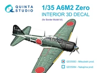 QD35083  декали  3D Декаль интерьера кабины A6M2 Zero (пр-ва Mitsubishi) (Border Model)  (1:35) 2000002195542