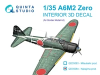 QD35084  декали  3D Декаль интерьера кабины A6M2 Zero (пр-ва Nakajima) (Border Model)  (1:35) 2000002195559