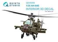 QD35099  декали  3D Декаль интерьера кабины AH-64E (Takom)  (1:35) 2000002135005