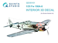 QD35101  декали  3D Декаль интерьера кабины FW 190A-6 (Border Model)  (1:35) 2000002137092
