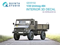 QD35102  декали  3D Декаль интерьера кабины Unimog 404 (ICM)  (1:35) 2000002137856