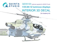 QD35120  декали  3D Декаль интерьера кабины AH-1Z включенные дисплеи (Academy)  (1:35) 2000002159100