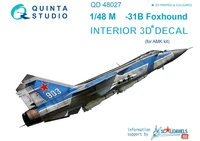 QD48027  декали  3D Декаль интерьера кабины M&amp;G-31Б (для модели АМК)  (1:48) 2000000161785