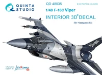 QD48035  декали  3D Декаль интерьера кабины F-16C (Hasegawa)  (1:48) 2000000163611