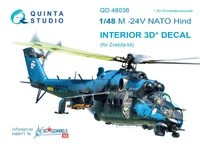 QD48036  декали  3D Декаль интерьера кабины M&amp;-24В NATO (Черные панели) (для модели Звезда)  (1:48) 2000000161822