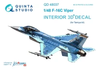 QD48037  декали  3D Декаль интерьера кабины F-16C (Tamiya)  (1:48) 2000000163628