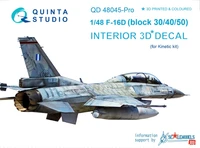QD48045-Pro  декали  3D Декаль интерьера кабины F-16D block20/30/40 расшир.набор (Kineric)  (1:48) 2000000160337