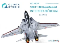 QD48074  декали  3D Декаль интерьера кабины F-14D (AMK)  (1:48) 2000000173047