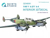 QD48081  декали  3D Декаль интерьера кабины ОКБ Y@K-2/4 (Mars Models)  (1:48) 2000000223124