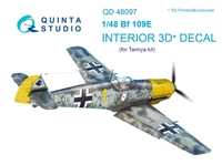 QD48097  декали  3D Декаль интерьера кабины Bf-109E (Tamiya)  (1:48) 2000000223148