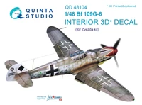 QD48104  декали  3D Декаль интерьера кабины Bf-109G-6(Звезда)  (1:48) 2000000183268