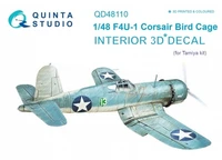 QD48110  декали  3D Декаль интерьера кабины F4U-1 Corsair (Bird cage) (Tamiya)  (1:48) 2000000223193