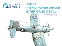 QD48126  декали  3D Декаль интерьера кабины F4U-1 Corsair (Hobby Boss)  (1:48) 2000002044413